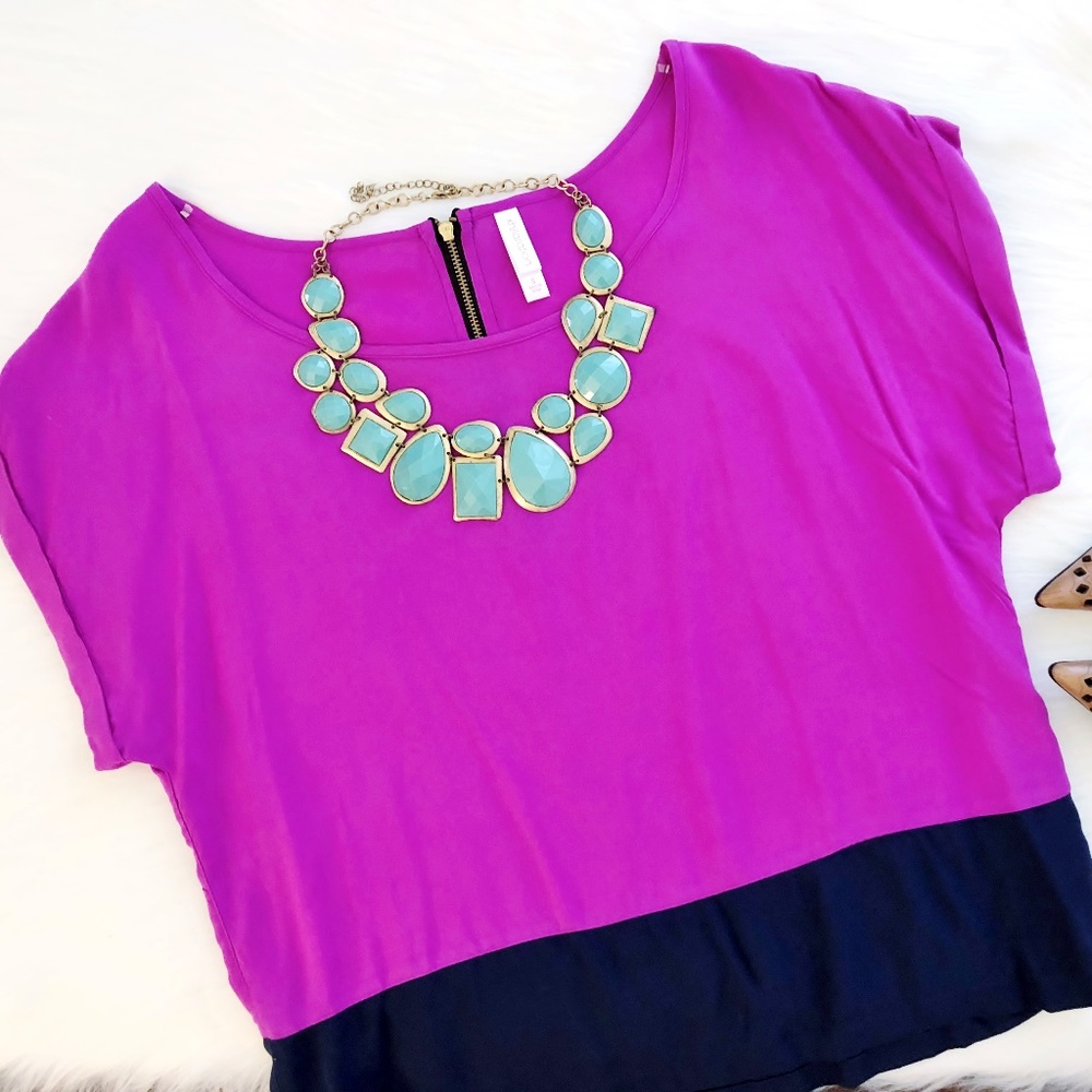 Xhilaration Colorblock Boxy Oversized Top